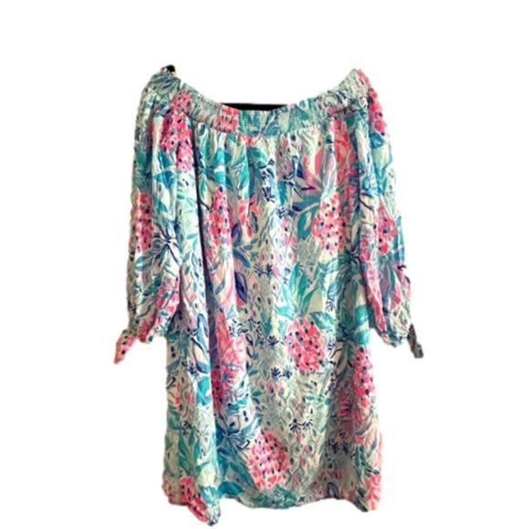 NWT LILLY PULITZER Maryellen Floral Dress - Zanzibar Blue Party Princess - SZ M - Picture 2 of 5